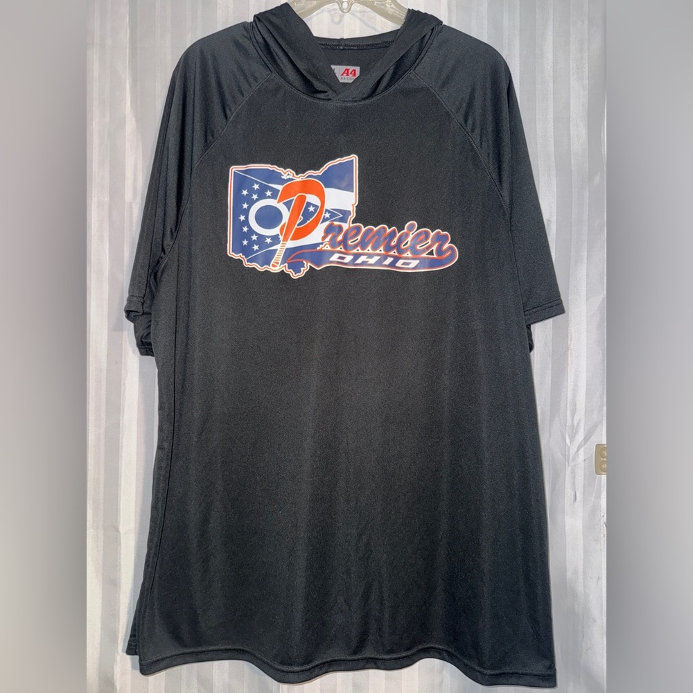 A4 Premier Ohio Hooded Baseball T-Shirt Size 2XL